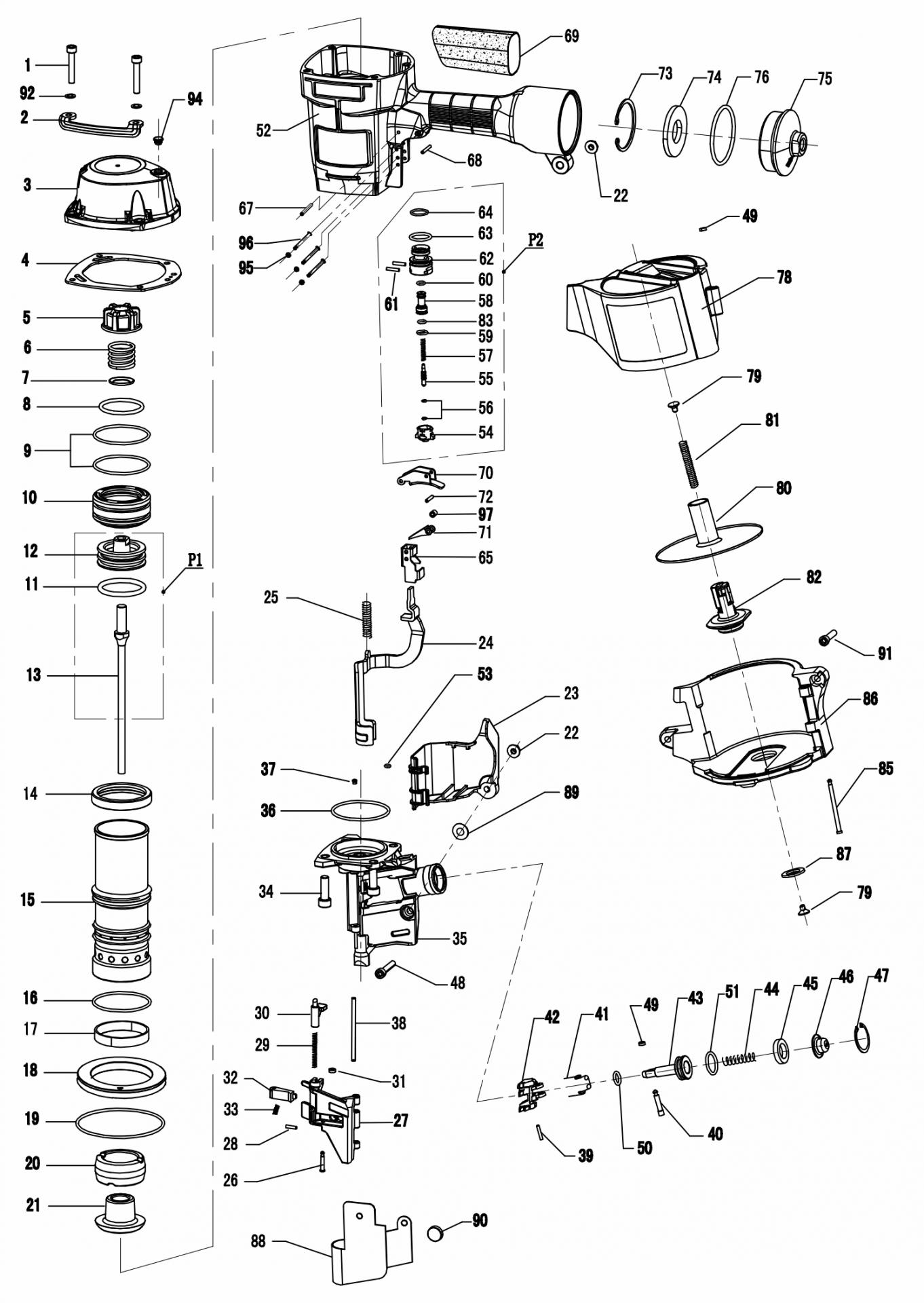 Запчасти для CN70 — взрыв-схема