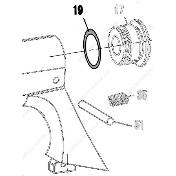 Запчасть 512 090 (511130) O-RING 19.8X3.1 (19.5X3) Кольцо уплотнительное 8016R-19